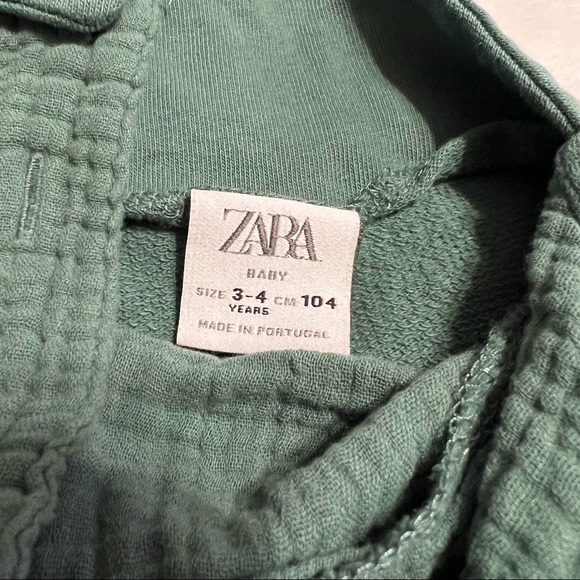 Zara Baby 3-4 Years Unisex Boys Girls Cotton Gauze Teal Green Romper 3T 4T - Picture 7 of 8